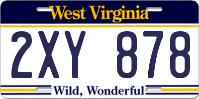 WV license plate 2XY878
