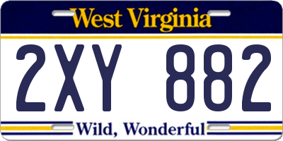 WV license plate 2XY882