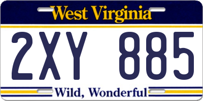 WV license plate 2XY885