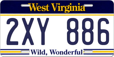 WV license plate 2XY886