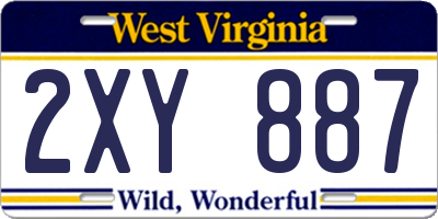 WV license plate 2XY887