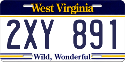 WV license plate 2XY891