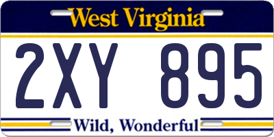 WV license plate 2XY895