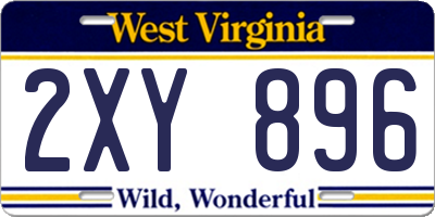 WV license plate 2XY896
