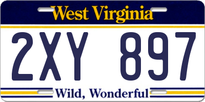 WV license plate 2XY897