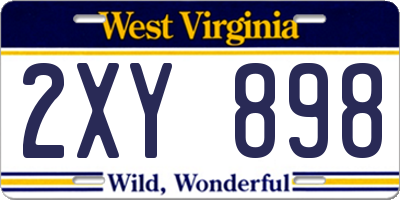 WV license plate 2XY898