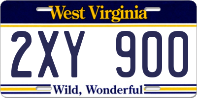 WV license plate 2XY900