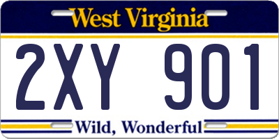 WV license plate 2XY901