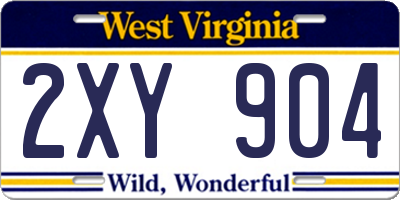 WV license plate 2XY904