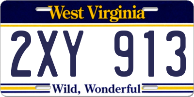 WV license plate 2XY913