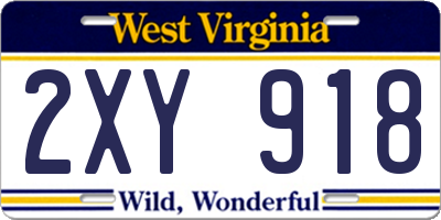 WV license plate 2XY918