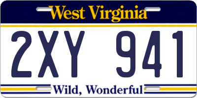 WV license plate 2XY941
