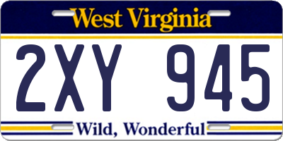 WV license plate 2XY945