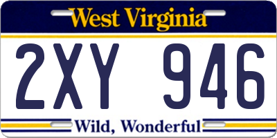 WV license plate 2XY946