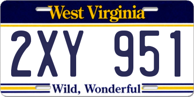 WV license plate 2XY951