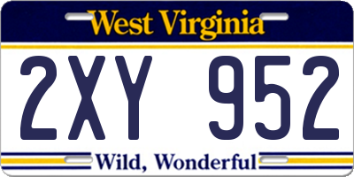 WV license plate 2XY952
