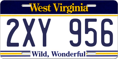 WV license plate 2XY956