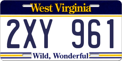 WV license plate 2XY961