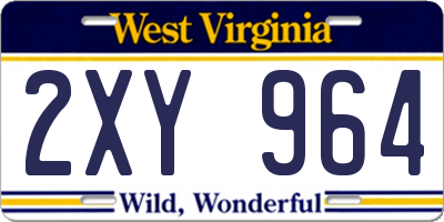 WV license plate 2XY964