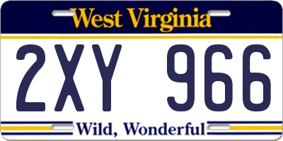 WV license plate 2XY966