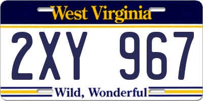 WV license plate 2XY967