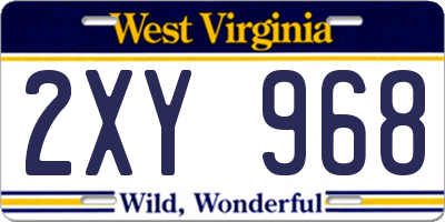 WV license plate 2XY968
