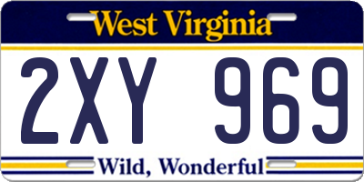 WV license plate 2XY969