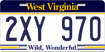 WV license plate 2XY970