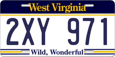WV license plate 2XY971