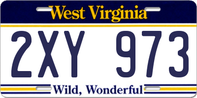 WV license plate 2XY973