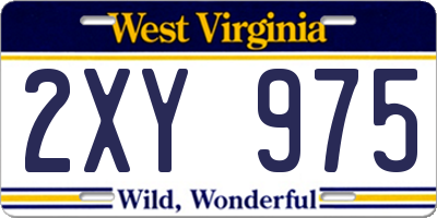 WV license plate 2XY975