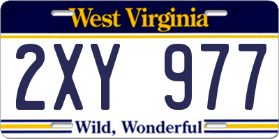 WV license plate 2XY977