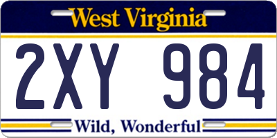 WV license plate 2XY984