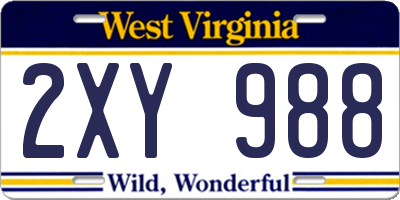 WV license plate 2XY988
