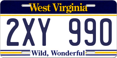 WV license plate 2XY990