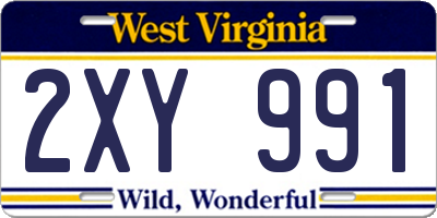 WV license plate 2XY991