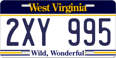 WV license plate 2XY995