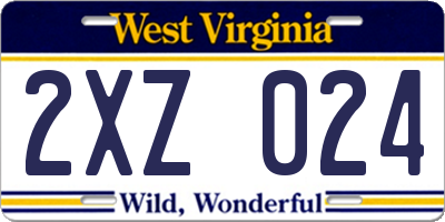 WV license plate 2XZ024