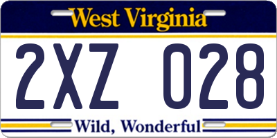 WV license plate 2XZ028