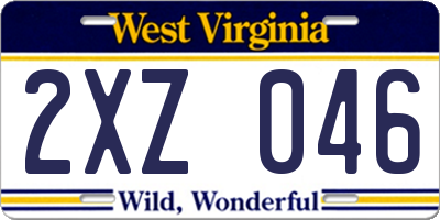 WV license plate 2XZ046