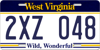 WV license plate 2XZ048