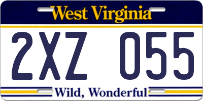 WV license plate 2XZ055