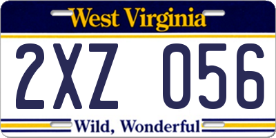 WV license plate 2XZ056