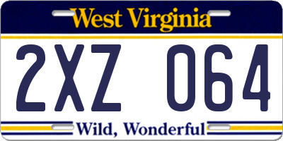 WV license plate 2XZ064