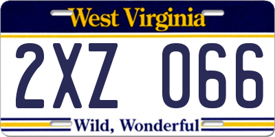 WV license plate 2XZ066