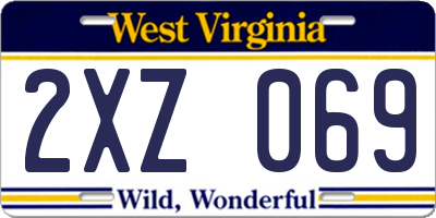WV license plate 2XZ069