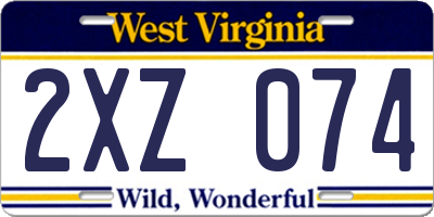 WV license plate 2XZ074