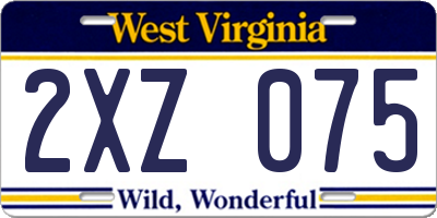 WV license plate 2XZ075
