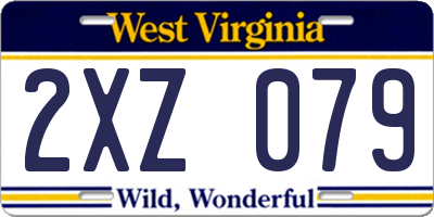WV license plate 2XZ079