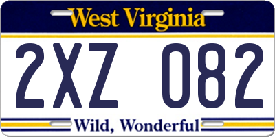 WV license plate 2XZ082